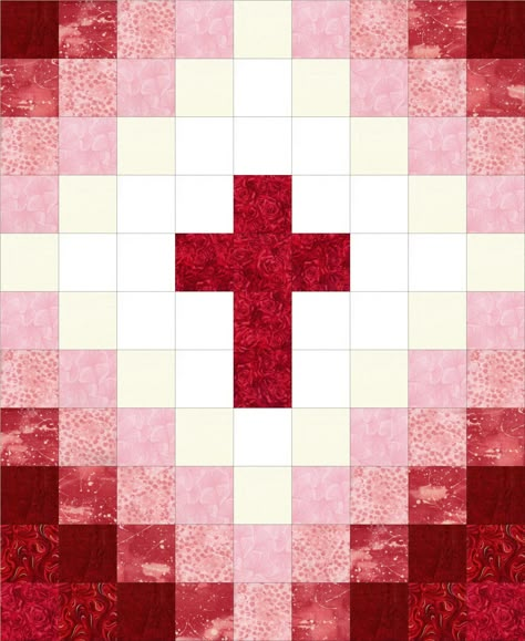 Images Cross Quilts, Cross Quilt, Cross Christian, Barn Quilt Patterns, Church Banners, Lap Quilts, Red Quilts, Precut Quilts, Quilt Baby