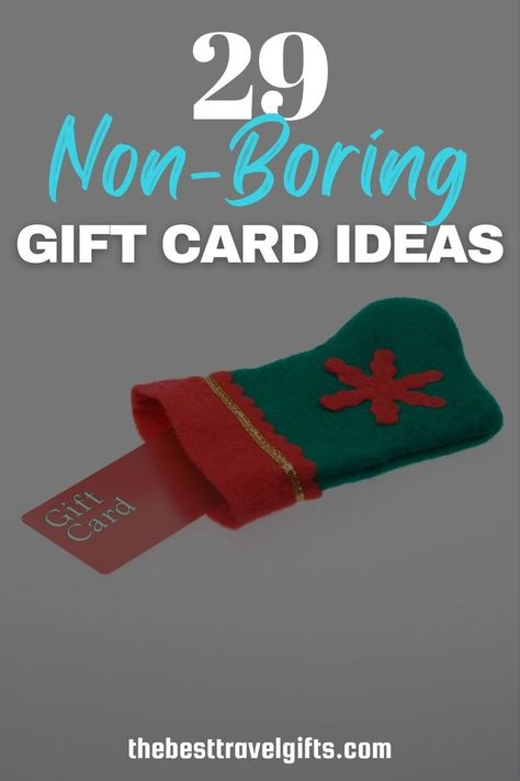 29 Non-boring gift card ideas with a photo of a Christmas stocking with a gift card Gift Card Giving Ideas For Christmas, Ideas For Giving Gift Cards For Christmas, Gift Card Prank Ideas, Fun Ways To Give Multiple Gift Cards At Christmas, Creative Way To Give Gift Cards For Christmas, In N Out Gift Card Ideas, Gifting A Gift Card Ideas, Christmas Ornament Gift Card Holder, How To Give Gift Cards Ideas Creative Christmas