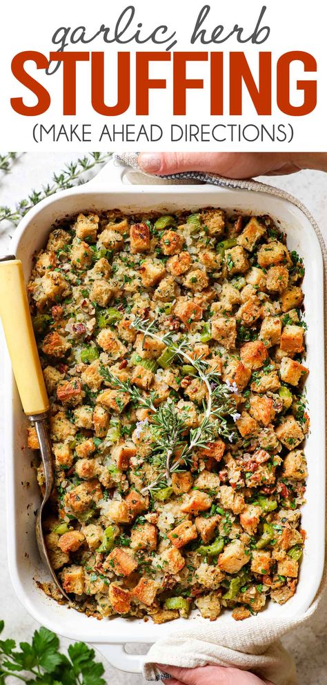 Best Stuffing Recipe - Carlsbad Cravings Veggie Stuffing Recipes, Crossiant Stuffing Recipes, Make Ahead Stuffing Recipes, Best Homemade Stuffing Recipe, Herb Stuffing Recipes, Sage And Onion Stuffing Recipe, Thanksgiving Stuffing Recipes Best, Thanksgiving Dressing Recipes, Turkey Dressing Recipes