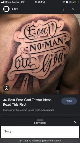 Fear No One But God Tattoo, Fear No Man But God Tattoo, Fear God Tattoo Men, But God Tattoo, Jesus Tattoo Sleeve, God Tattoo, Fear No Man, Fear God, God Tattoos