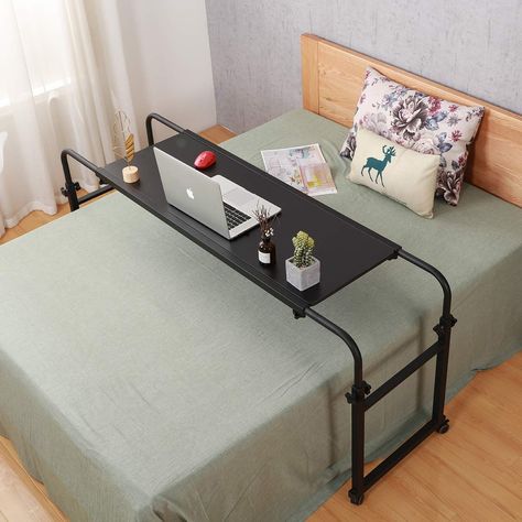 Amazon.com: Overbed Table with Wheels Overbed Desk Over Bed Desk King Queen Bed Table Overbed Laptop Table Over Bed Table with Wheels(Black) : Health & Household Desk Over Bed, Over Bed Desk, Table Over Bed, Over Bed Table, Rolling Bed, Monitor Setup, Bed Height, Overbed Table, Mobile Desk