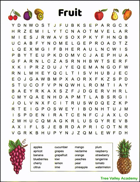 A difficult fruit word search. It's free to print. The printable puzzle has 24 hidden fruit names to find and circle. Words are hidden in all directions. Ideal for upper elementary students and older who are ready for the challenge. A fun way for kids to work on spelling of fruit themed words. Pdf includes answers. Option to print in color or black and white. Puzzles For Elementary Students, Word Search Printables Difficult, Find Words Puzzle For Kids, Fun Things To Print Out, Search For Ideas, Find The Words Puzzle, Free Word Search Puzzles Printables, Wordsearches For Kids Free Printable, Wordsearches For Kids