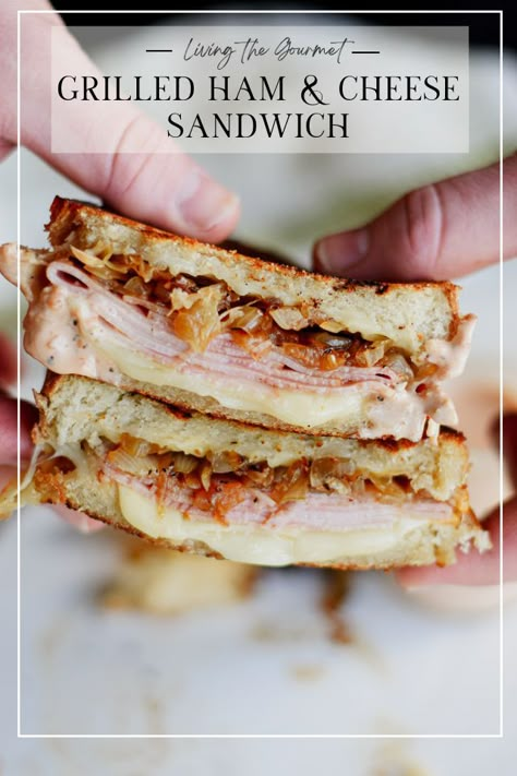 Fluff Sandwich Ideas, Ham And Brie Grilled Cheese, Brie And Ham Grilled Cheese Sandwich, Grilled Cheese Recipes With Meat, Ham Hoagie Sandwich Recipes, Salami Sandwich Recipes Cold, Thick Sliced Ham Recipes, Grilled Ham Sandwich Recipes, Ham And Provolone Sandwich