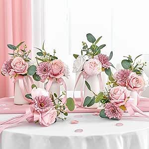 Rose Bridesmaid Bouquet, Centerpieces For Wedding, Reception Table Centerpieces, Wedding Reception Table Decorations, Reception Table Decorations, Bridesmaid Bouquets, Simple Centerpieces, Mini Pink, Shower Centerpieces