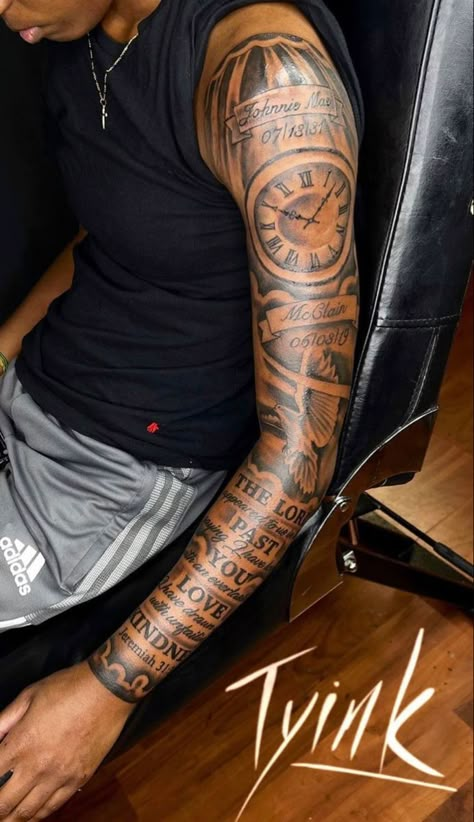 Tattoos For Guys Forearm, Arm Tattoos Black, Arm Tattoos For Guys Forearm, Men Tattoos Arm, Mangas Tattoo, Tattoos Arm Sleeve, Tattoo Ideas Males, Forearm Tattoo Quotes, Black Men Tattoos