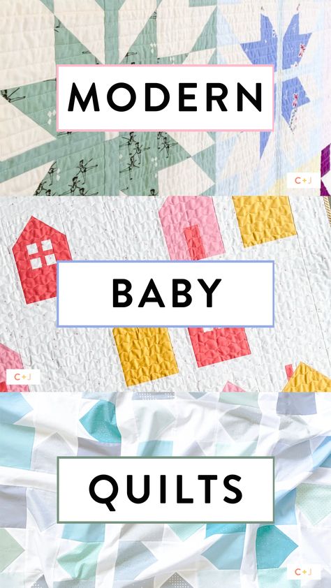 Discover a collection of captivating modern baby quilt patterns on Cotton and Joy's blog. From trendy designs to step-by-step tutorials, explore the world of stylish and delightful quilting projects for your little one. Get inspired and start creating today! Simple Baby Quilts For Beginners, Modern Beginner Quilt, Cot Quilt Patterns Free, Girl Baby Quilts Patterns, Baby Girl Quilts Ideas, Baby Quilt Ideas Gender Neutral, Neutral Baby Quilt Ideas, Simple Baby Quilt Patterns Free, 5 Fabric Quilt Pattern