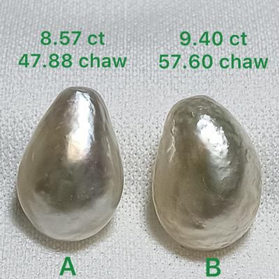 Pair Basra Natural Pearls Drop Shape 17.96 Carat Total 15mm: Type of pearl: Basra Natural Pearl   Weight: 17.96 carats - Total  Shape: Drop  Size: 15.08 x 8.44mm Largest & 14.97 x 8.31mm Smallest  Color: Light Cream Basra Pearls, Clam Pearl, Blue Mussel, Natural Pearl Jewelry, Conch Pearl, Pearl Farm, Persian Gulf, Basic Jewelry, Art Story