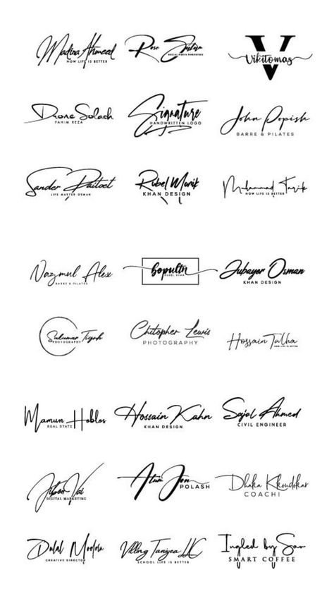 logo logos Cursive Fonts Handwritten, Cursive Letters Font, Handwritten Logo Design, Design Handwriting, Tattoo Script Fonts, Tattoo Fonts Cursive, Business Fonts, Instagram Font, Initials Logo Design