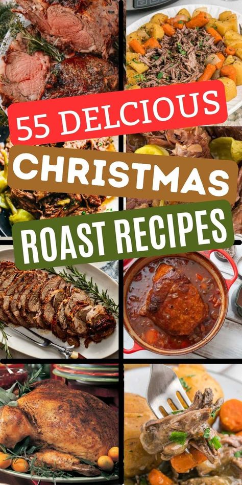 Christmas Crockpot Roast, Christmas Chuck Roast Recipes, Pot Roast For Christmas Dinner, Christmas Roast Ideas, Christmas Pot Roast Recipes, Christmas Roast Dinner Crock Pot, Christmas Roast Beef Slow Cooker, Holiday Pork Roast Recipes, Christmas Pot Roast Crockpot