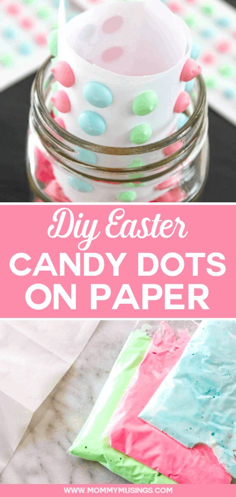 Homemade Candy Dots on Paper - Candy Buttons Recipe #Easter #HomemadeCandy #EasterCandy #Candy Diy Easter Candy, Easter Candy Ideas, Homemade Easter Candy, Baked Caesar Chicken, Easter Candy Recipes, Easter Candies, Candy Dots, Caesar Chicken, Homemade Pudding