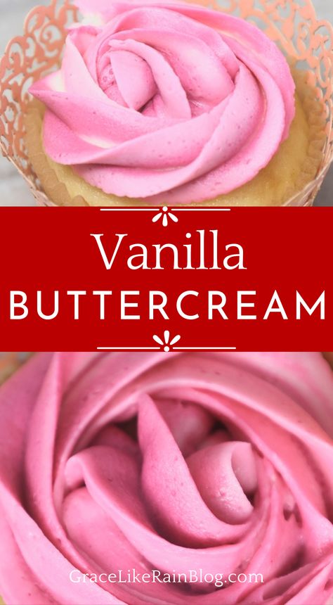 This Easy Vanilla Buttercream Frosting recipe is the perfect frosting for your cakes and cupcakes. It whips up to smooth and creamy perfection with a wonderful vanilla flavor. It is great for piping and holds its shape well. Easy Vanilla Buttercream Frosting, Cupcake Icing Recipe, Vanilla Buttercream Frosting Recipe, Different Cake Flavors, Flavored Ice Cubes, Easy Frosting, Frosting Recipes Easy, Chocolate Frosting Recipes, Christmas Buffet