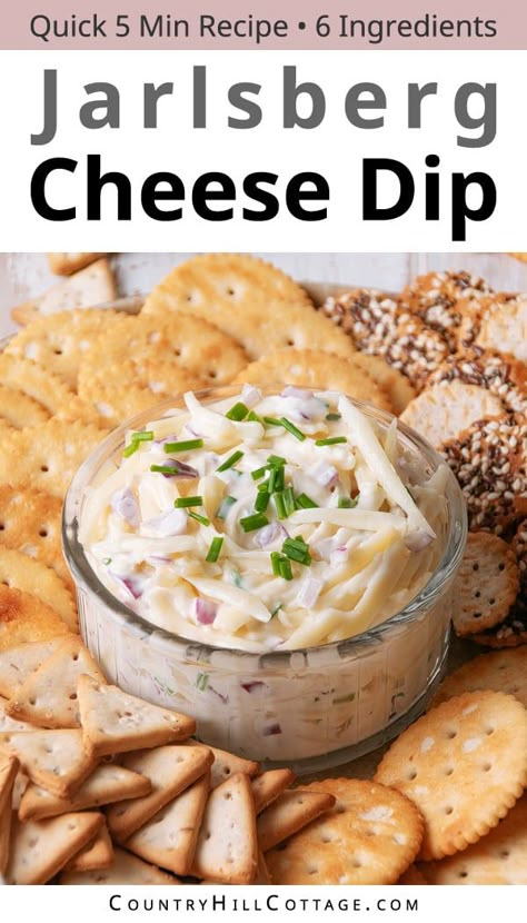 Recipes Using Jarlsberg Cheese, Jarlsberg Cheese Dip Kroger, German Dips, Cracker Spread Recipe, Appetizers Boards, Jarlsberg Cheese Dip, Swiss Cheese Dip, Jarlsberg Cheese, Fancy Grilled Cheese