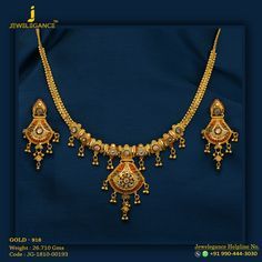 Gold 916 Premium Des Lakshmi Necklace Designs, 10gms Gold Necklace Designs, Gold Neck Piece, Light Weight Gold Necklace, Baby Mehndi, Big Earrings Gold, Plain Necklace, Antique Gold Bracelet, Diamond Chandelier