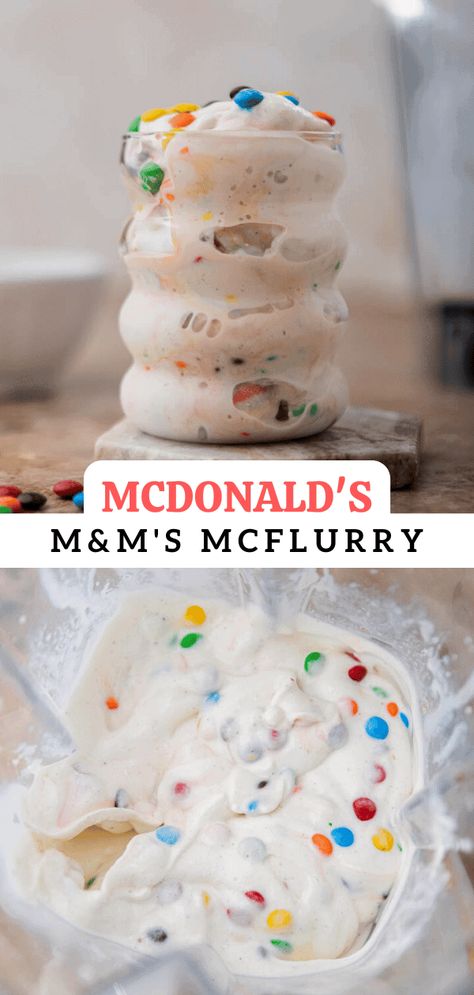 Mcflurry Recipe, M&m Mcflurry, M&m Ice Cream, Lifestyle Of A Foodie, Sorbet Recipes, Ice Cream Treats, Easy Baking Recipes Desserts, Tasty Baking, Ice Cream Machine