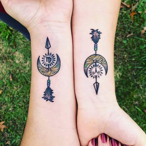 Top 85 Best Friend Tattoo Ideas - [2021 Inspiration Guide] 5 Best Friend Tattoos Matching, Best Friend Tattoos Same But Different, Virgo Best Friend Tattoo, Similar Best Friend Tattoos, Spiritual Tattoos Matching, Best Friend Tattoos Meaningful Symbols, Matching Witch Tattoo Ideas, Matching Dream Catcher Tattoos, Matching Tattoos Witchy