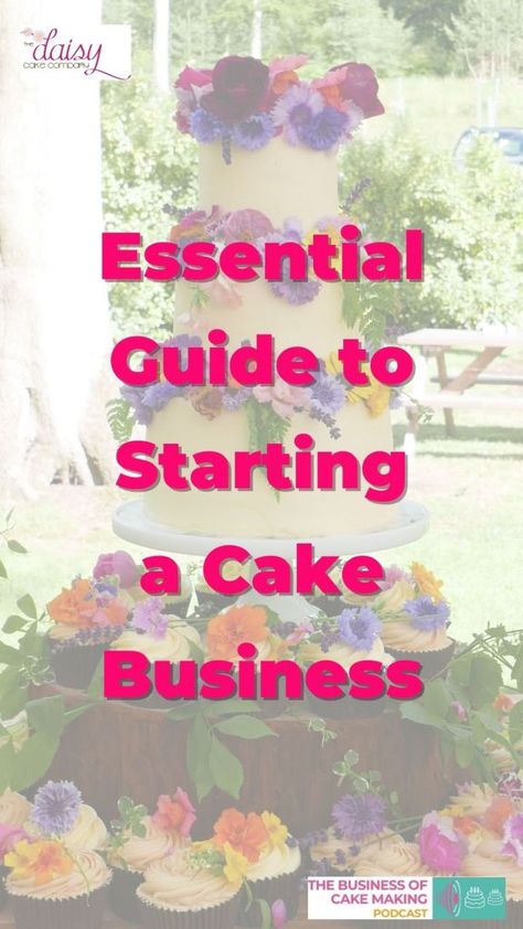 Starting a cake business is both exciting and daunting at the same time. You’ve taken that decision to turn your passion of baking and decorating into a business, to make a bit of money back from the hours you’ve happily spent in the kitchen. Friends and family have convinced you it’s a good idea, but how do you actually go about starting a cake business? Starting A Cake Business From Home, Bakery Startup, Gateau Harry Potter, Cake Business Cards, Bakery Business Plan, Daisy Cake, Paris Cakes, Home Bakery Business, Business Knowledge