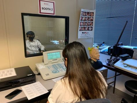 During their interprofessional training week, the SLP and AuD students from CSMU in Taiwan worked together in the lab testing for auditory processing disorders, a professional area of overlap for speech pathologists and audiologists. Lectures and activities were led by Dr. Aaron Roman, from OCA, with professor Bob Serianni, from the SLP program, assisting.

#salusuniversity #audiology #speechlanguagepathology #internationaleducation Audiology Student Aesthetic, Audiologist Aesthetic, Audiology Aesthetic, Speech Language Pathology Aesthetic, Speech Pathology Aesthetic, Slp Aesthetic, Academic Inspiration, Audiology Student, Auditory Processing Disorder