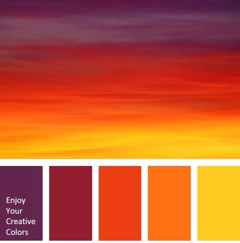 Color Palette #0079 Sun Rise Color Palette, Red Pallete Color, Sunset Color Palette, Sunrise Colors, Orange Color Palettes, Sunset Color, Colour Pallets, Red Colour Palette, Color Schemes Colour Palettes