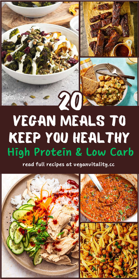 Explore 20 high protein, low carb vegan meal options to keep you feeling full and energized. Whether you’re on a calorie wise meals plan or looking for low carb calorie deficit meals, these healthy recipes are sure to impress. Calorie Deficit Protein Meals, Calorie Deficit Vegan, Low Carb Plant Based Meals, Low Cal Vegan Dinner, High Protein Low Calorie Meals Vegan, Low Carb High Protein Meals Vegetarian, Healthy Low Cal Dinner Recipes, High Protein Low Fat Vegetarian Recipes, Vegan No Carb Recipes