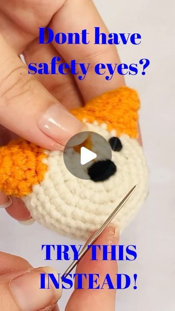 Emie & Kimberly on Instagram: "French knot tutorial for AMIGURUMI ✨✨❤️" Amigurumi Sewing Tips, Sewing Eyes On Amigurumi, How To Sew Eyes On Crochet Animals, Stitching Eyes On Crochet, Amigurumi Doll Eyes, How To Crochet A Toy For Beginners, How To Make Eyes For Amigurumi, How To Make Crochet Eyes, Sewing Eyes On Crochet