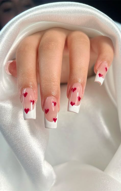 Valentine's Day nails, Romantic nail designs, Love-themed nail art, Heart-shaped nail patterns, Cupid-inspired nail ideas, Red and pink Valentine nails, Date night manicure, Valentine's Day acrylic nails, Romantic nail color trends, Love letter nail art, Heartfelt Valentine's nails, Sweetheart nail designs, Couples manicure ideas, Valentine's Day beauty trends, Love-inspired nail aesthetics Valentines Day Nails Cupid, Red Nails With Hearts Valentines, Love Themed Nails, Letter Nails Designs, Valentines Themed Nails, Cupid Nails Designs, Red And Pink Nails Valentines Day, Valentine’s Day Nails Red, Valentin Nails Designs Love