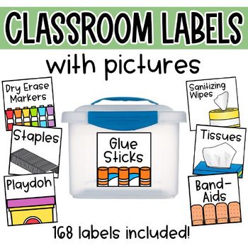 Classroom Labels with Pictures | Classroom Organization Labels with PicturesDo you need help organizing your classroom? These brightly colored labels with clear images of classroom supplies help students quickly locate and return materials to their designated spots, fostering organization and efficiency in the classroom environment. A full list of each label is provided in the listing preview!This resource includes 168 labels that are non-editable. Each label measures 3.4" x 3.4". Kindergarten Labels, Art Supply Organization Classroom, Classroom Label Ideas, Home Classroom Decor, Colorful Preschool Classroom, Pre K Classroom Essentials, Prek Classroom Must Haves, Labels For Classroom, Classroom Organization Kindergarten