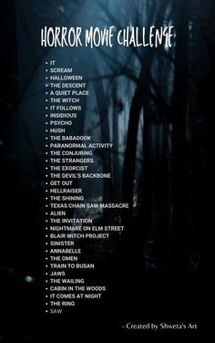 Horror Movie Challenge, Horror Challenge, Top Scary Movies, Halloween List, Horror Movies To Watch, Scary Movie List, Scary Movies To Watch, Movie Challenge, Horror Movies On Netflix