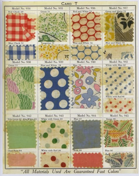 Cotton fabric samples, c.1930. 1930s Fashion Women, Fashion History Timeline, Diy Corset, The Glass Menagerie, 1930 Fashion, 1930's Fashion, Vintage Blog, History Timeline, Antique Fabrics