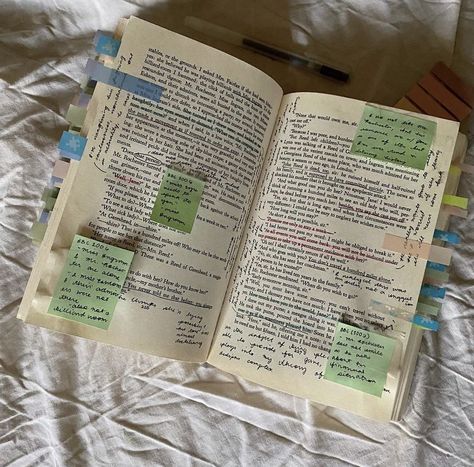 Messy Annotated Books, Messy Book Annotation, Messy Books, Messy Journal Aesthetic, Fluent French, Messy Journal, Annotation Ideas, Sticky Notes Book, Book Annotating