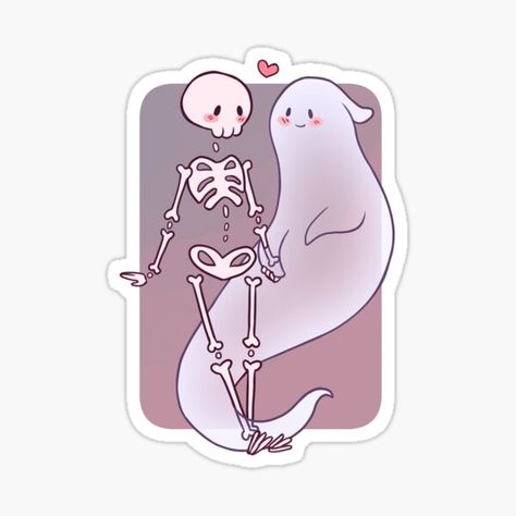 "spooky date" Sticker for Sale by JosieO | Redbubble Creepy Stickers, Film Jewelry, Creepy Pumpkin, Harry Potter Stickers, Skeleton Sticker, Spooky Stickers, Cute Skeleton, Shrink Film, Paint Water