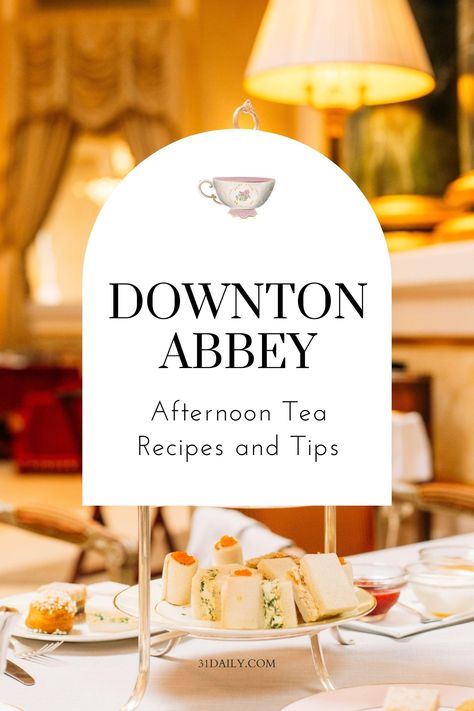 Few customs are more iconic of England than afternoon tea. And Downton Abbey illustrates this custom beautifully. For fans of both teatime and Downton Abbey, you will love these tea recipes to make at home. Refrigerator Strawberry Jam, Easy Lemon Drizzle Cake, Tea Party Menu, Tea Inspiration, High Tea Food, 31 Daily, Tea Etiquette, Tea Party Sandwiches, Tea Sandwiches Recipes