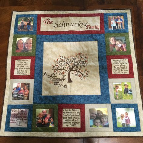 Family Tree Quilt Patterns, Family Tree Wall Hanging, Hanging Family Photos, Family Tree Quilt, Family Quilt, Tshirt Quilts, Family Tree Craft, Tree Quilt Pattern, Quilt Display