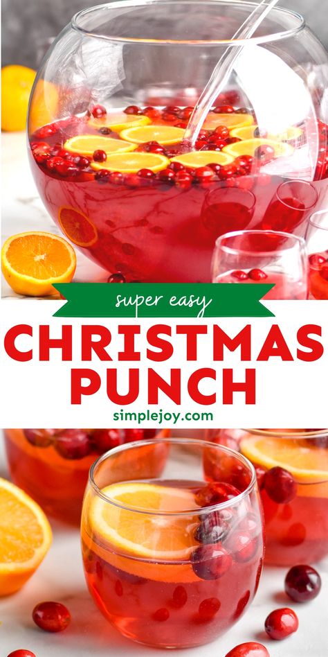 This easy Christmas Punch is going to be the highlight of your party. Our holiday punch recipe is super simple to make and absolutely delicious. Rudolph Punch Alcohol, Christmas Punch Bowl Recipes Alcholic, Rum Punch Recipes For A Crowd, Christmas Punch Non Alcoholic, Adult Christmas Punch, Simple Punch Recipe, Reindeer Punch, Alcoholic Christmas Punch, Easy Christmas Punch