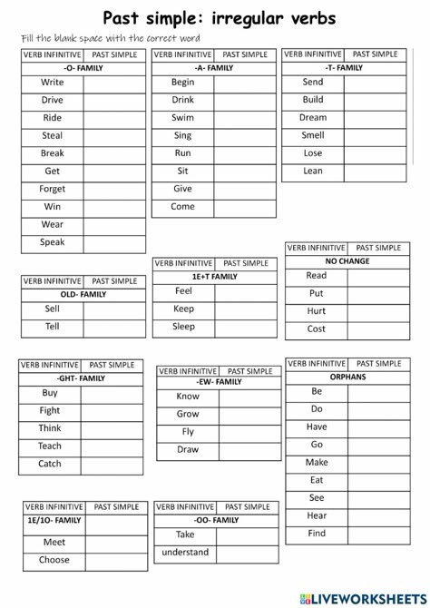 Verb Tenses Worksheet, Tense Activities, Simple Past Verbs, Simple Past Tense Worksheet, Past Tense Worksheet, Verbs Activities, Irregular Past Tense Verbs, Irregular Past Tense, Regular And Irregular Verbs