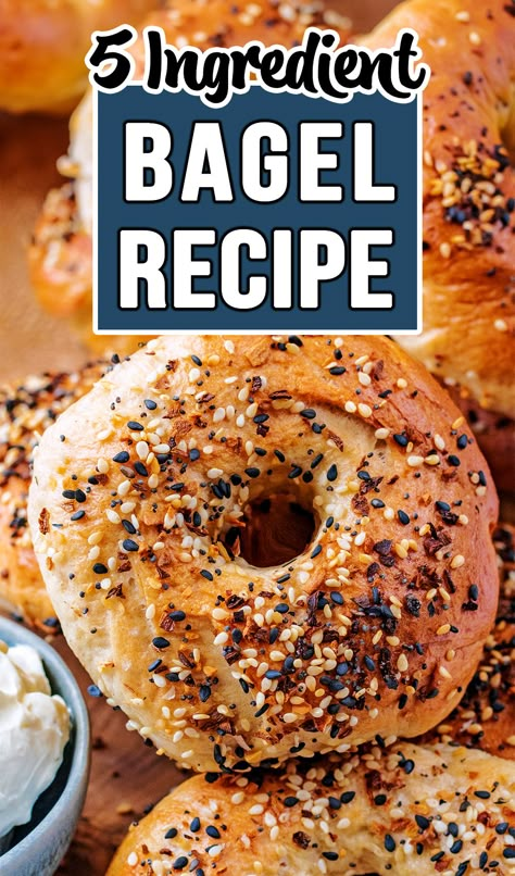 A seeded bagel with a text title overlay. Quick Bagel Recipe, Easy Bagel Recipe, Easy Bagel, How To Make Bagels, Homemade Beef Stew Recipes, Healthy Bagel, Bagel Recipe Easy, Quick Brunch, Bagel Bread