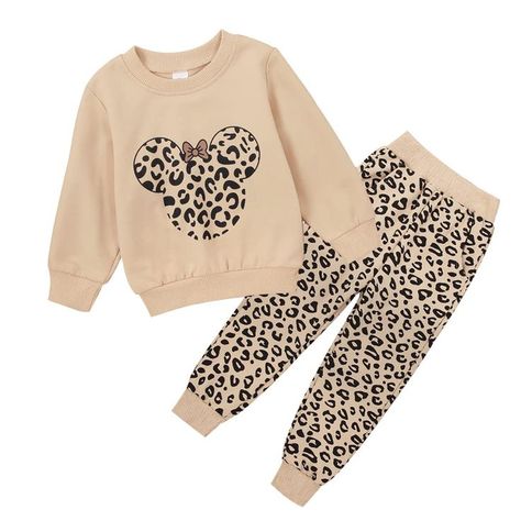 Toddler Baby Girl Leopard Fall Clothes Long Sleeve Pullover Crew Neck Top Sweatshirt Pants Casual Winter Outfits Toddler Girl Clothes Winter, Baby Girl Clothes Winter, Leopard Outfits, Winter Outfits For Girls, Girls Fall Outfits, Fall Clothes, Sweatshirt Outfit