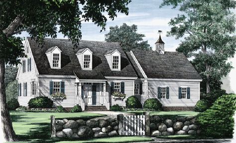 William Poole Connecticut Cottage-- love this exterior, 1800 sf, not feeling the interior Cape Cod Homes, Cape Cod House Exterior, Cape Cod House Plans, Modern Cape, Colonial Style House Plans, Cape Cod Home, Cape Cod Style House, Colonial House Plans, Cottage Floor Plans