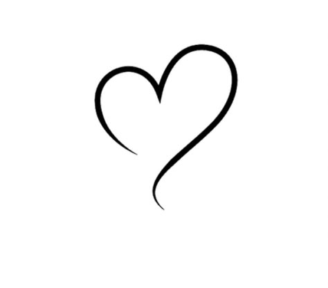 Small Heart Stencil, Heart Line Tattoo Design, Delicate Heart Tattoo, Heart Stencil Tattoo, Heart Line Art Simple, Love Tattoo Stencil, Heart Symbol Tattoo, Heart Outline Drawing, Solid Heart Tattoo