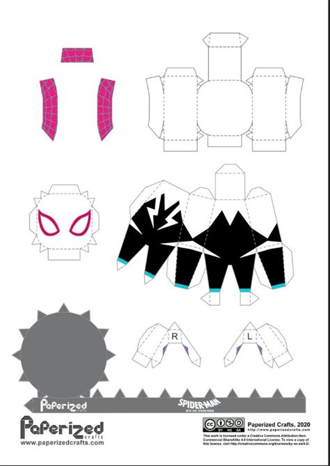 Spiderverse Papercraft, Paper Crafts Spiderman, Papercraft Spiderman, Spiderman Papercraft, Paper Figure Template, Origami Templates, Spiderman Gifts, Spider Crafts, Paper Toys Template