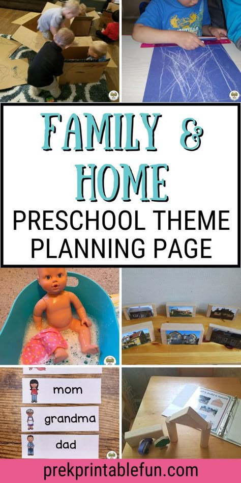 Prek My Family Activities, Family Topic Preschool, Family Montessori Activities, Community Themed Activities, Preschool Home Activities Ideas, Sensory Family Theme, Family Unit For Preschool, Me And My Family Preschool Theme Activities, Family Theme Activities For Kindergarten