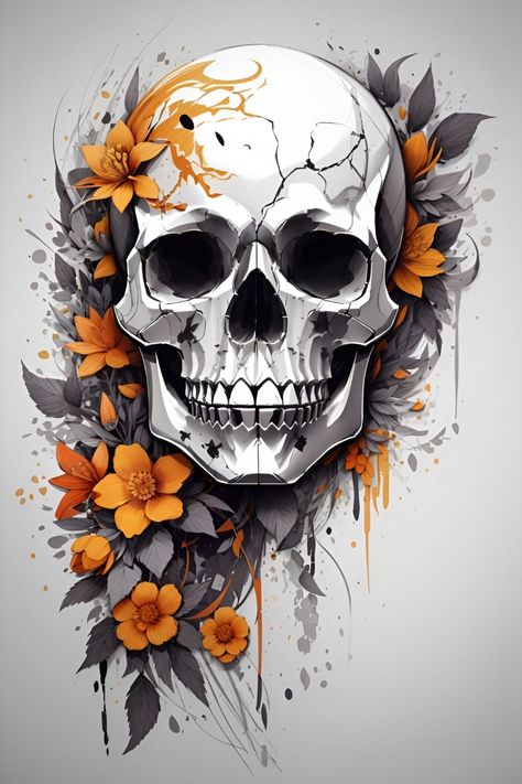 Sugar Skull Art Drawing, Skull Artwork Illustrations, Skull Art Tattoo, Sugar Skull Artwork, Image Halloween, Skull Art Drawing, Skull Painting, Skull Tattoo Design, Sugar Skull Art