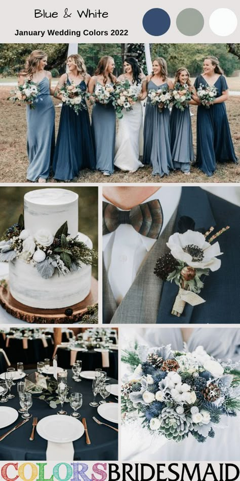 Blue And Deep Green Wedding Decor, Safe And Blue Wedding, Dark Blue And Green Bridesmaid Dresses, Deep Blue Wedding Colors, Bridesmaid Dresses Different Shades Of Blue, Shades Of Blue And Green Wedding, January Wedding Themes, Shades Of Dark Blue Bridesmaid Dresses, Shades Of Blue For Wedding