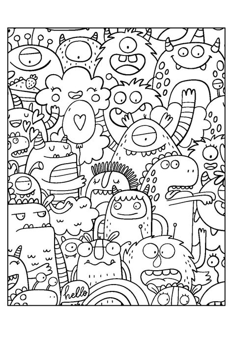 Colouring Pages For Adults Printable Free Easy, Coloring Pages 3rd Grade, Doodle Coloring Pages For Adults, Cool Colouring In Pages, Simple Coloring Pages Aesthetic Cute, Complicated Coloring Pages, Full Coloring Pages, Fun Coloring Pages Free, Cool Coloring Page