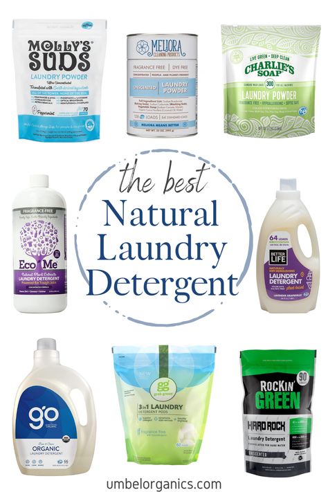 Ditch the toxic chemicals in conventional detergent and make the switch to natural, eco-friendly laundry detergent. From liquid to powder to pods, we review safe and effective natural laundry detergent brands, including ingredient lists and EWG safety ratings | umbelorganics.com #naturalhome #ecofriendly #nontoxiclaundry #nontoxiccleaning Best Natural Laundry Detergent Products, Best Laundry Soap, Best Organic Laundry Detergent, Best All Natural Laundry Detergent, Natural Detergent Laundry, Healthy Laundry Detergent, Chemical Free Laundry Detergent, Best Natural Laundry Detergent, Organic Natural Home