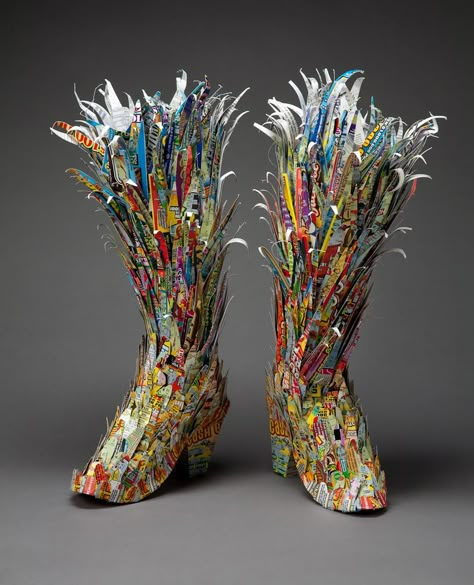 Wacky Shoes, Shoe Sculpture, Strange Shoes, Weird Shoes, Paper Shoes, Funny Shoes, Art Shoes, Ugly Shoes, Funky Shoes