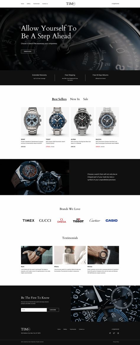 Watch store Landing page Watches Website Design, Watch Website Design, Watch Graphic Design, Ui Design Tutorial, Website Design Inspiration Layout, Swipe File, Watch Ad, Webpage Design, Sports Graphic Design