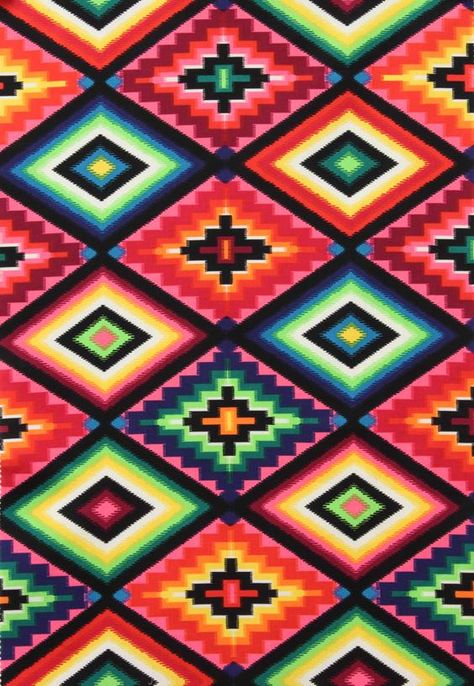 Navajo Fabric, Traditional Chicano Tattoos, Southwest Fabric, Southwestern Fabric, Huichol Pattern, Art Chicano, Mexican Pattern, Mexican Fabric, Native Print