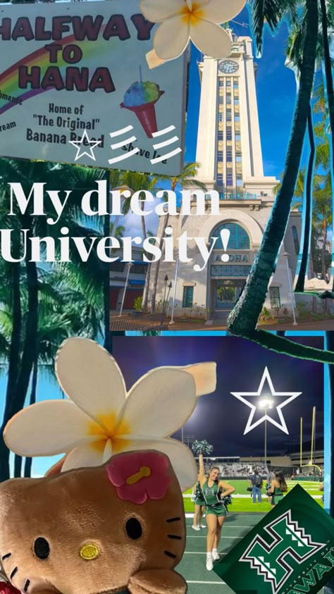 University Of Hawaii Aesthetic, College Affirmations, Hawaii Pacific University, Hawaii University, Hawaii College, College In Hawaii, University Of Hawaii At Manoa, Magical Necklace, My Dream Future