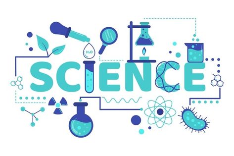 Science word illustration | Free Vector #Freepik #freevector #design #science #flat #flat-design Science Word Design, Science Subject Design, Subject Names Designs, Science Calligraphy, Word Illustration, Science Subject, Science Logo, Stem School, Science Clipart