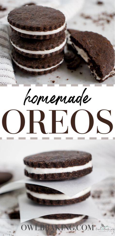 Homemade Oreos Recipe, Cupcakes Oreo, Homemade Oreo Cookies, Oreo Fluff, Homemade Oreos, Oreo Cookie Recipes, Cookie Sandwich Recipes, Dessert Oreo, Oreo Recipes